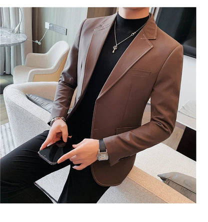 High Quality Line design Luxury Men's Suit Coats Fashion Business Casual Two Buttons Formal Social Wedding Party Suit Jacket