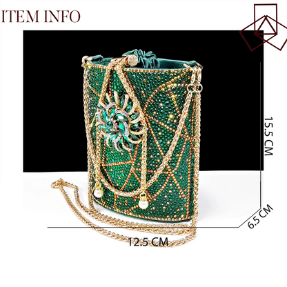 New Style Evening Shoes and Bag Set Comfortable Thick Heel Shoes With Oval Stand Bag Comes with Metal Double Chain