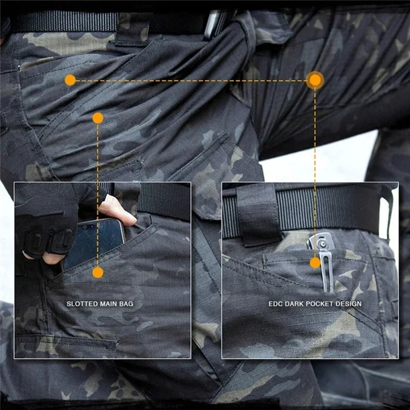 Tactical Pants Camouflage Men Waterproof Combat Joggers Male Multi-pocket SWAT Cargo Stretch Work Trousers Hombre Size S-2XL