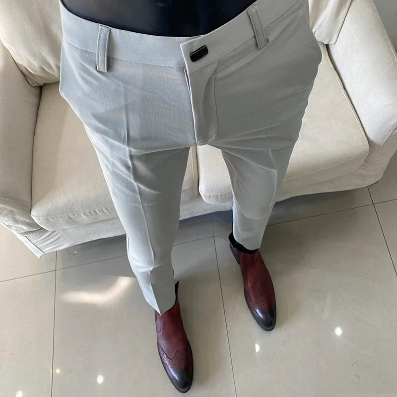 Summer Light Thin Men's Suit Pants 2026 New High Quality Men Formal Business Office Social Solid Color Slim Fit Casual Trousers