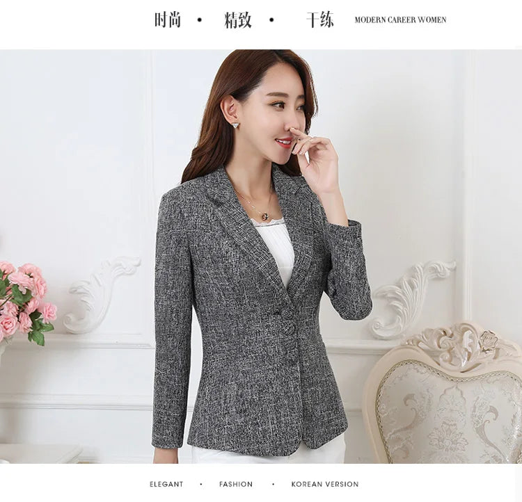 Fashion Women Blazers Jackets Work Office Lady Suit 2025 Slim Single Breasted Business Female Blazer Coats Formal Veste Femme