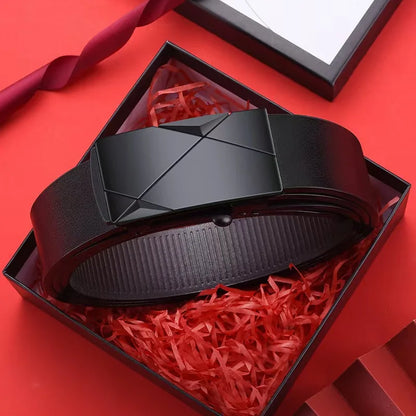 2025 New Men's Business Belt Alloy Automatic Buckle Belt Fashion Belt Luxury Jeans Belt PU Leather High-Quality Straps