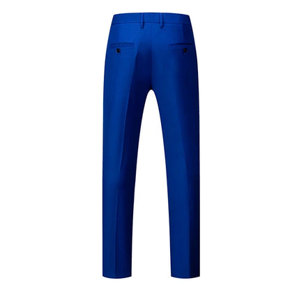 2026 New Men's Rose Red Trousers, Asian Size Blue Formal Pants, Black Pantalon Hombre.
