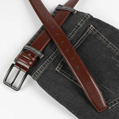 men's leather pin buckle casual retro leather belt youth jeans belt, Father's Day Gift