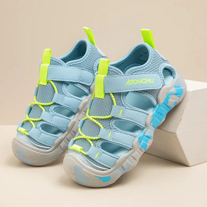 Children Casual Sandals for Boys Girls Sports Sandals New Summer Soft Beach Shoes Toes Capped Outdoor Play Cut-outs Breathable