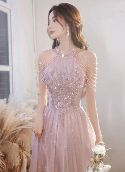 Luxury High Quality Pink Evening Dress 2026 For Prom Birthday Socialite Senior Specical Vestidos Party Dress For Women