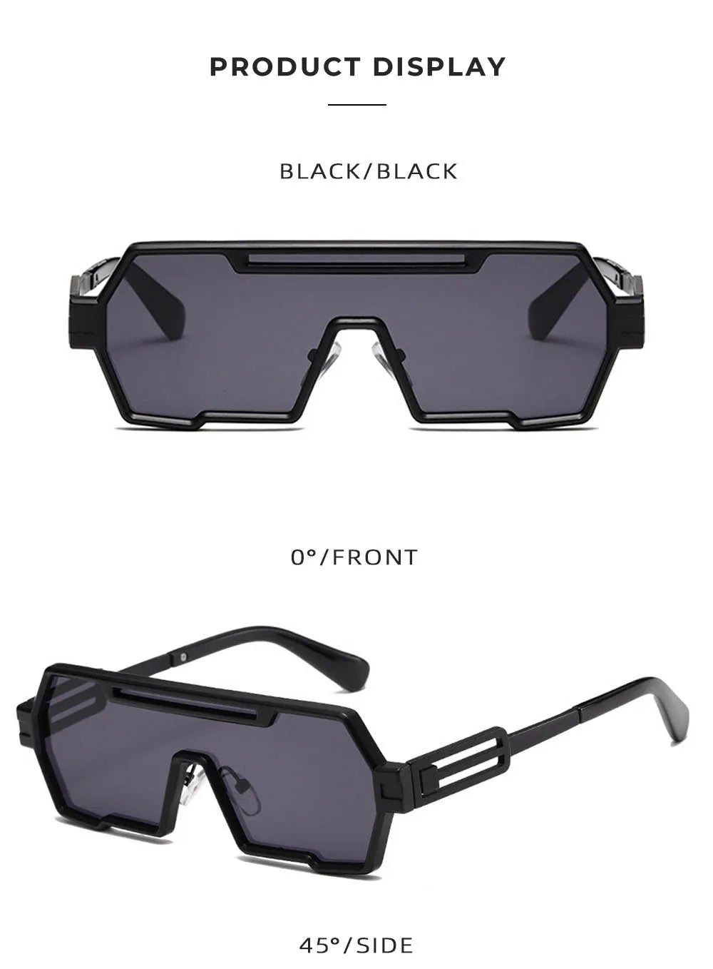Steampunk Sunglasses For Men Vintage Designer Punk Fashion Glasses Retro One-Pieces Gafas De Sol Hombre Lunette De Soleil Homme