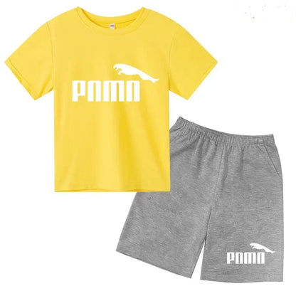 Des vêtements esthétiques pour les enfants de 3 à 12 ans, T-shirt imprimé avec des lettres, blouse à manches courtes et pantalon