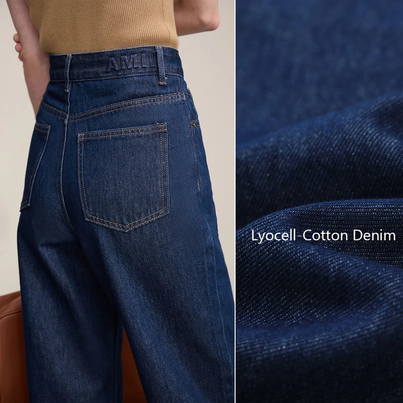 Women's Jeans 2026 Spring New Casual Letter Embossed Cotton Denim Trousers Women's Retro Versatile Straight Pants 12641115