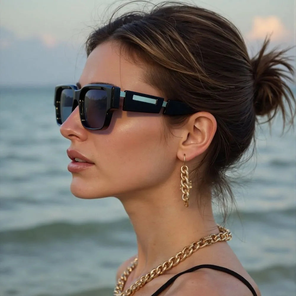 Retro Sunglasses Women Trendy Vintage Square Sunglass Men Fashion Glasses Shades Luxe Lunette Soleil Femme Gafas De Sol Hombre