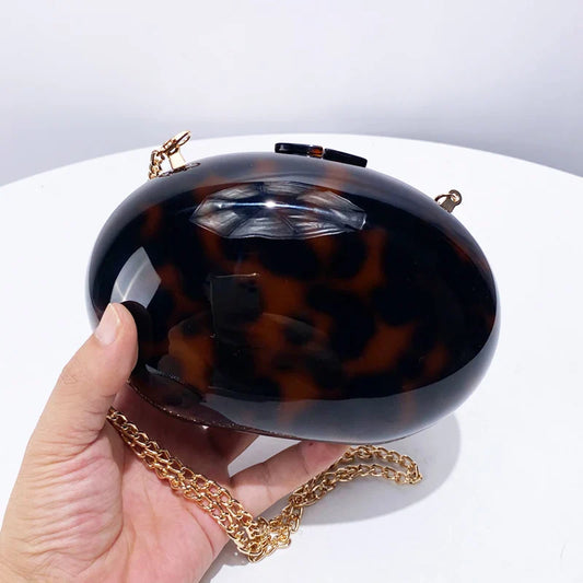 Oval Acrylic Wedding Evening Clutch Party Bag For Women Luxury Designer Handbag And Purse 2024 New In Fashion Shoulder Crossbody