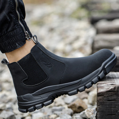 Water Proof Safety Work Shoes For Men Steel Head Leather Boots Male Footwear Indestructible Construction Work Shoes Brown