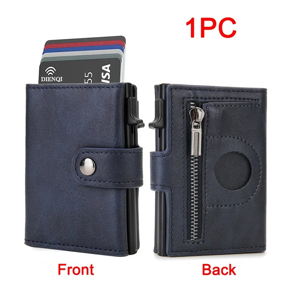Leather Airtag Men Wallets Luxury Credit Card Holder Wallets for Air Tag Tracker Gifts for Men Custom Slim Wallet Money Bag