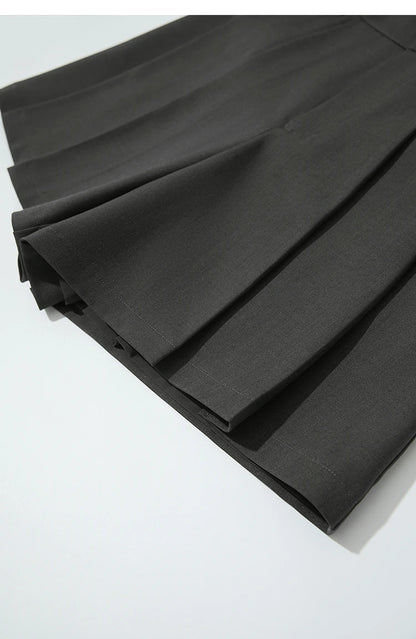 Minimalist Casual Shorts For Women 2025 Autumn Preppy Style Loose Black Shorts Office Lady Luxury Shorts Daily 12523085
