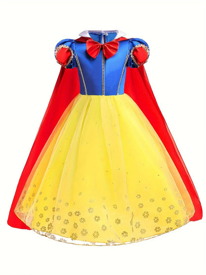 Girls Princess Dress Kids Elsa Anna Snow White Aurora Belle Rapunzel Peach Halloween Costume Children Birthday Party Clothes