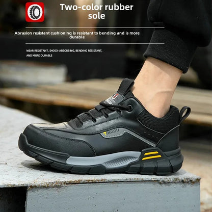 New Fashion 2025 Genuine Leather Insulation 10KV Work Safety Shoes Indestructible Multifunctional Sneakers Waterproof Male Boots