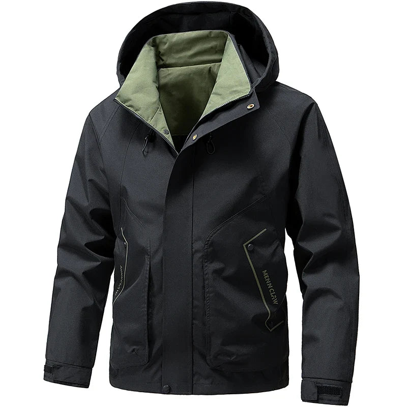 New Waterproof Jacket Men Outdoor Softshell Zip Up Hooded Jacket Windbreaker Hiking Camping Coat Lightweight Spring Autumn Coats