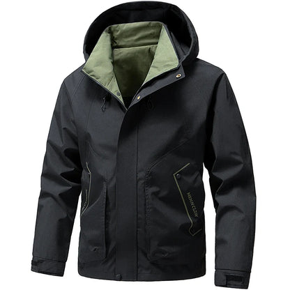 New Waterproof Jacket Men Outdoor Softshell Zip Up Hooded Jacket Windbreaker Hiking Camping Coat Lightweight Spring Autumn Coats