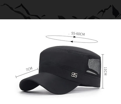 military cap flat top hat men's baseball hat spring summer men's outdoor sunshade mesh hat