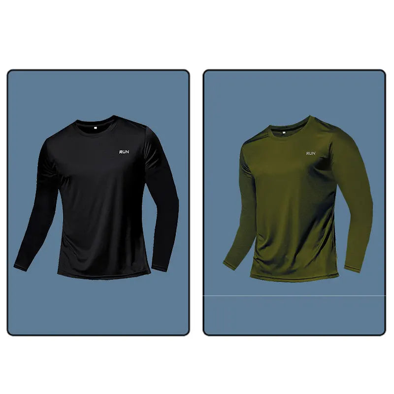 Men Long Sleeve Sport T-shirt Quick Dry Running Shirt Breathable Anti-sweat Top Gym T Shirt Men Fitness Gym Clothing Men 2023