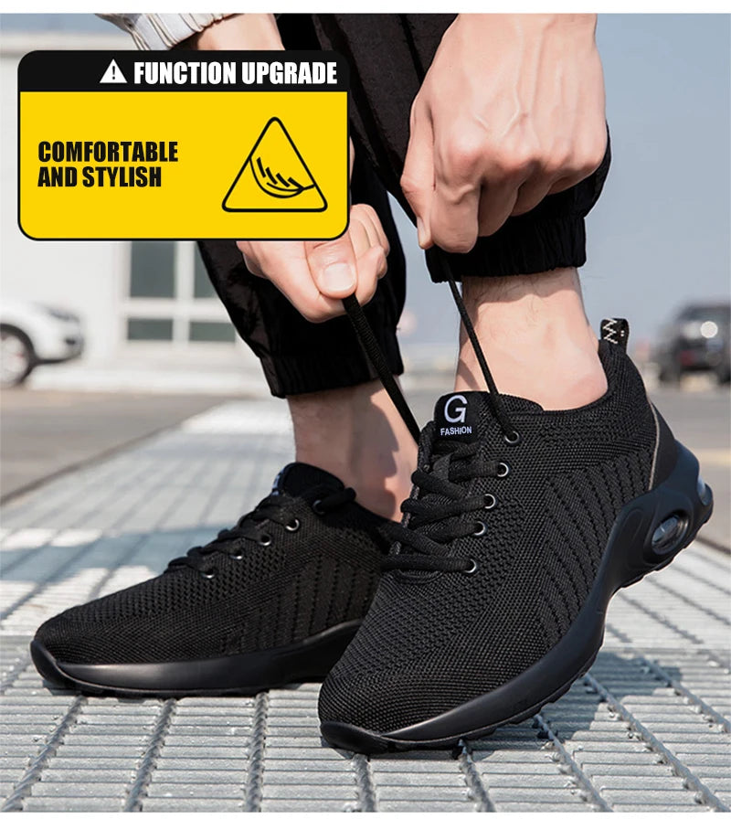 High Quality Men's Boots Safety Shoes Steel Toe Puncture-Proof Work Boots Lightweight Safety Work Shoes Men Indestructible Shoes