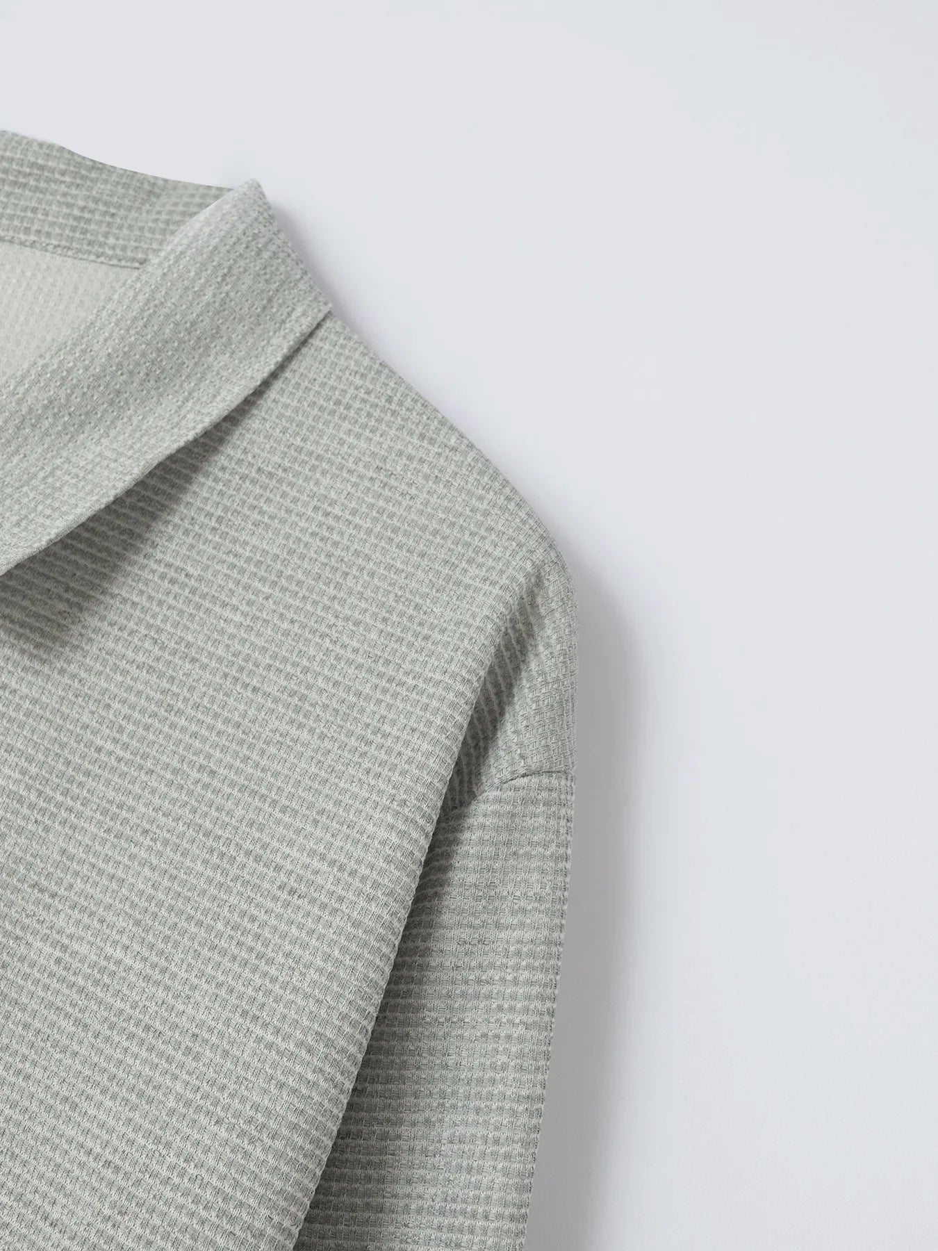 Men's Slim-fit Cardigan Solid-color Lapel Waffle Texture Zipper Pocket Casual Spring/Autumn 2025 Fashion