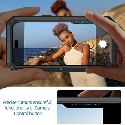 جراب حماية متين من الألومنيوم والمعدن لهواتف iPhone 17 16 15 14 13 Mini 12 Pro 11 XS Max XR 16e مقاوم للصدمات