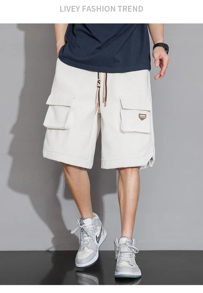 2024 Mens Shorts Summer Knee Length Casual Bermuda Male Y2k Sport Basketball Loose Cool Oversize Big Size Fashion Breeches Black