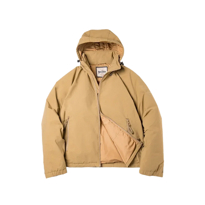 Hooded Down Jacket for Men Winter Thickened Matte Glossy Fabric Parka Outdoor Warm Coat Versatile Outerwear Black Jacket