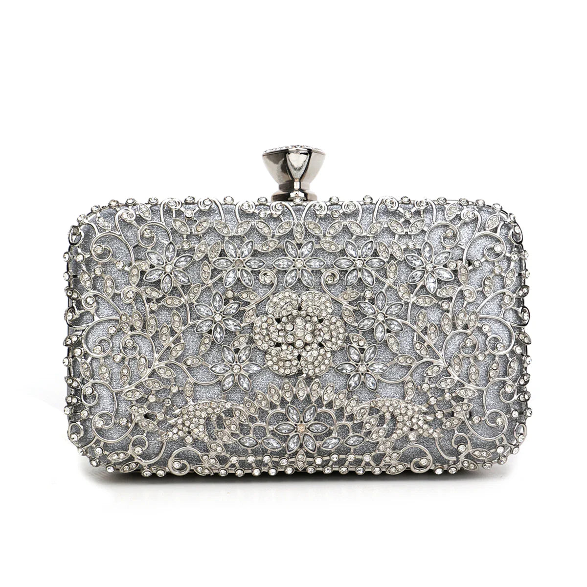Hollow Out Style Rhinestones Golden Metal Banquet Christmas Gift Dress Purse Clutch Luxury Metal Rhinestones Evening Bags Flap P
