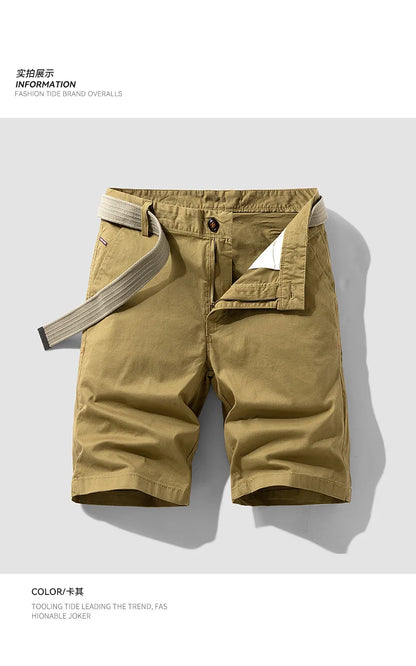 Men Summer Five Points Pants Male Trendy Loose Casual Daily Short Simple Fashion Versatile Solid Color Straight Leg Cargo Shorts