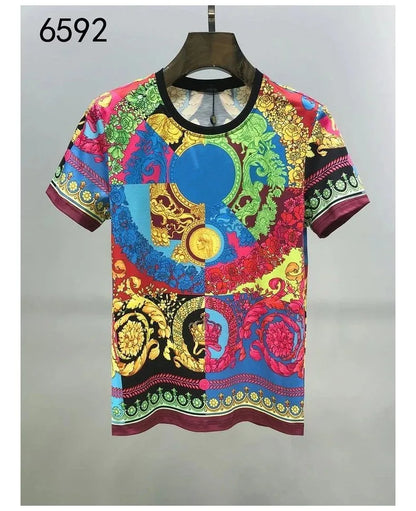 Men's And Women's Summer Casual T-shirts 3D Printed Shirts Retro Luxury Royal Flowers Street Fashion Oversized Clothing Tops
