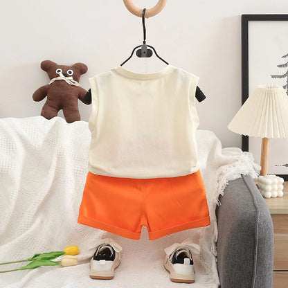 Summer Girls Clothes Suit Children Boys Vest Shorts 2Pcs/Sets Kids Infant Baby Boys Clothing Sports Costume Toddler Tracksuits