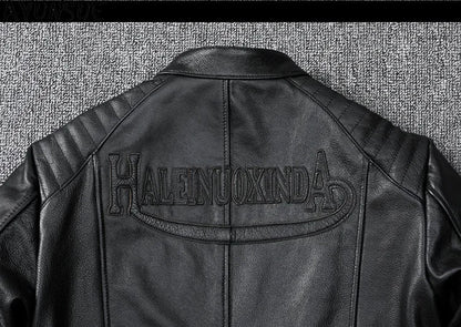 Mens Leather Jacket Autumn Men Clothing Handsome Motorcycle Jackets Two Colors Short Coats Kurtka Męska Skórzana Slim