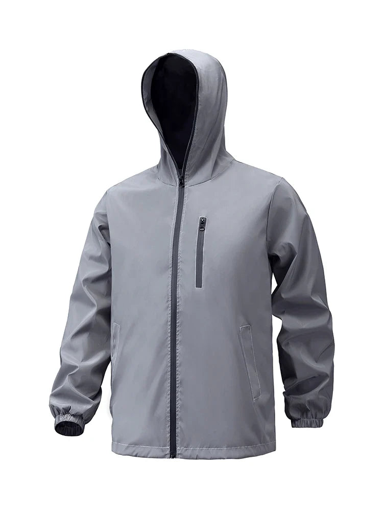 Spring New Men's Reflective Clothes Windproof Night Running Hoodie Jacket Glowing Safe Jacket Street Dance Hip Hop Streetwear