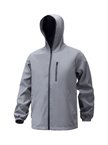 Spring New Men's Reflective Clothes Windproof Night Running Hoodie Jacket Glowing Safe Jacket Street Dance Hip Hop Streetwear