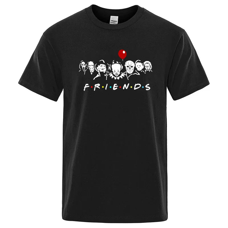 Men's High Quality T-shirt 100% Cotton T-shirt Funny Friends Print T Shirt Loose Summer Cool O-neck Men T-shirt Male Tops Tee
