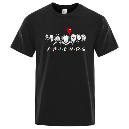 Men's High Quality T-shirt 100% Cotton T-shirt Funny Friends Print T Shirt Loose Summer Cool O-neck Men T-shirt Male Tops Tee