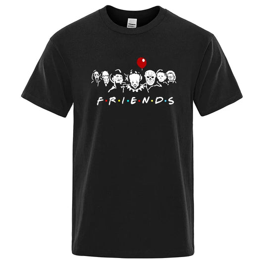 Men's High Quality T-shirt 100% Cotton T-shirt Funny Friends Print T Shirt Loose Summer Cool O-neck Men T-shirt Male Tops Tee
