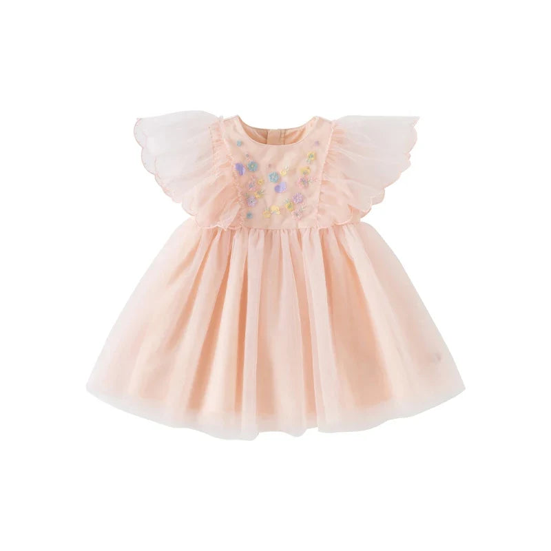 Girls Baby Princess Dress Summer Sweet Cute Embroidery Children Mesh Elegant Dress Party Outdoor Gentle DB2251139