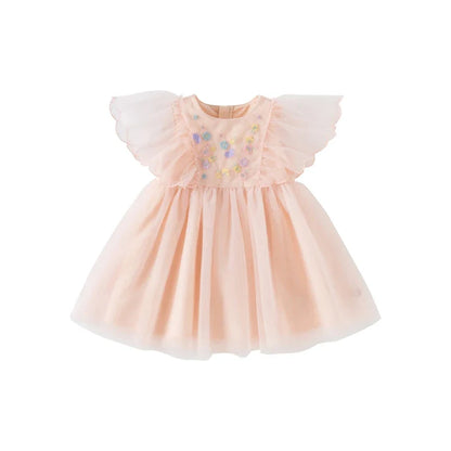 Girls Baby Princess Dress Summer Sweet Cute Embroidery Children Mesh Elegant Dress Party Outdoor Gentle DB2251139