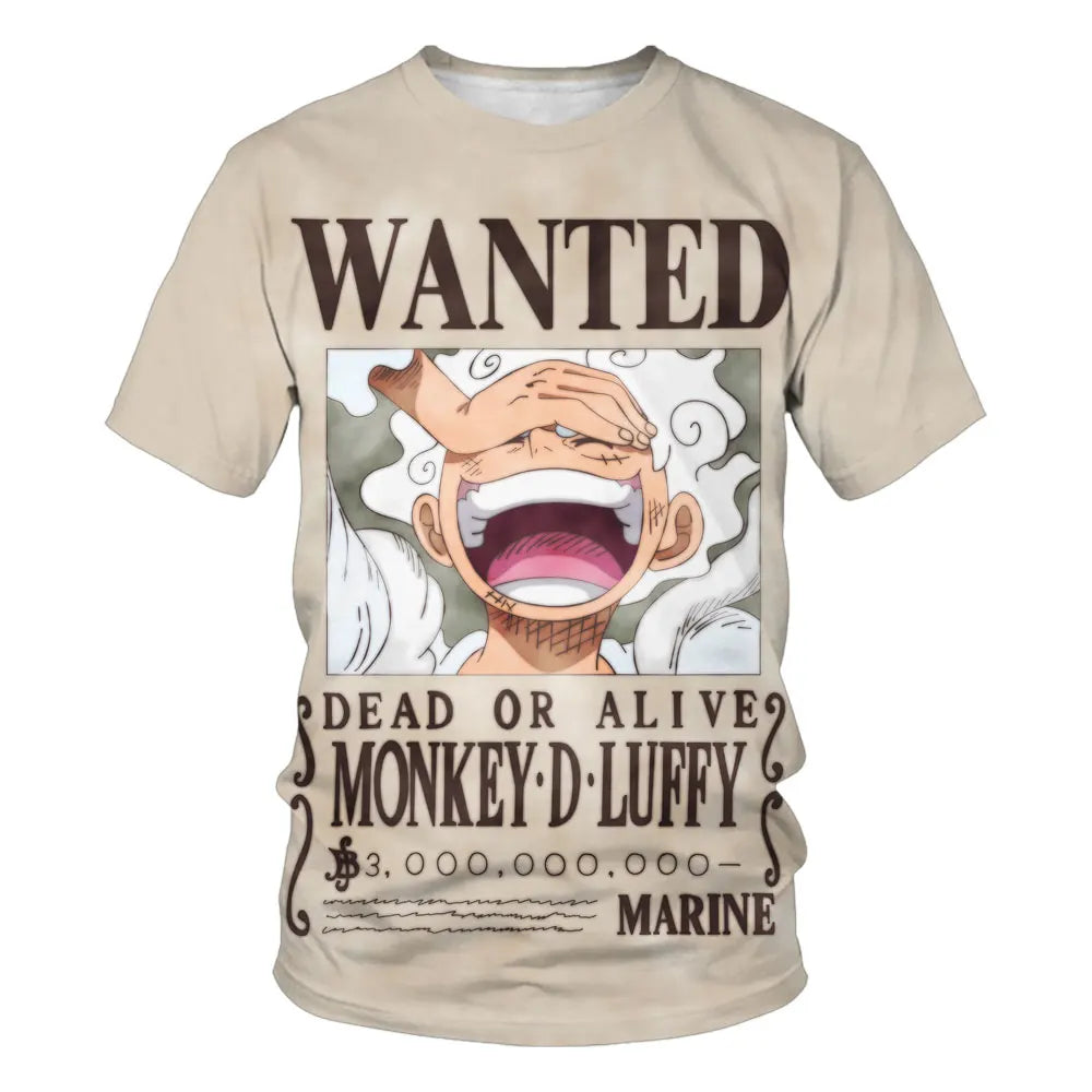 New Japanese anime One Piece cartoon children's adult 3D printed top T-shirt One Piece Dragon Ball boy cartoon top T-shirt