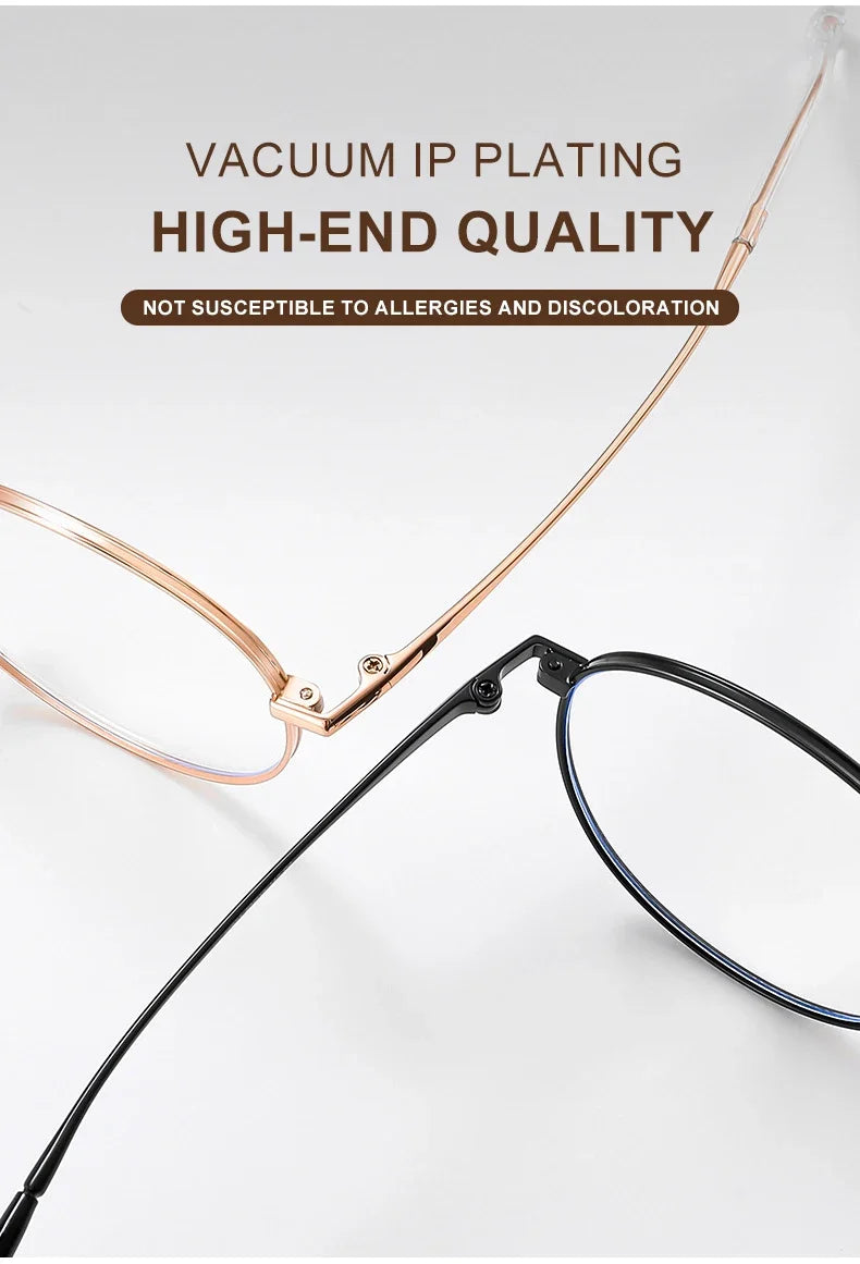 High Quality Round Ultra-light ALL Titanium Eyeglass Frames Women Myopia  Prescription Eyewear Reading Glasses 30821