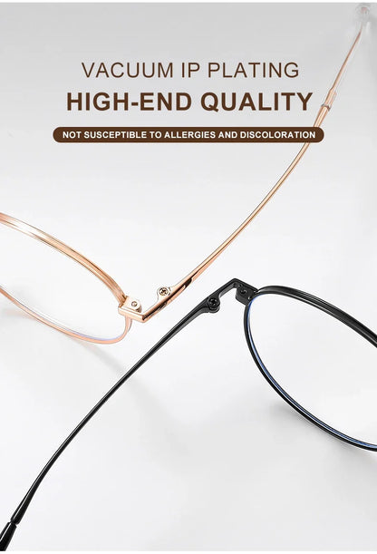 High Quality Round Ultra-light ALL Titanium Eyeglass Frames Women Myopia  Prescription Eyewear Reading Glasses 30821