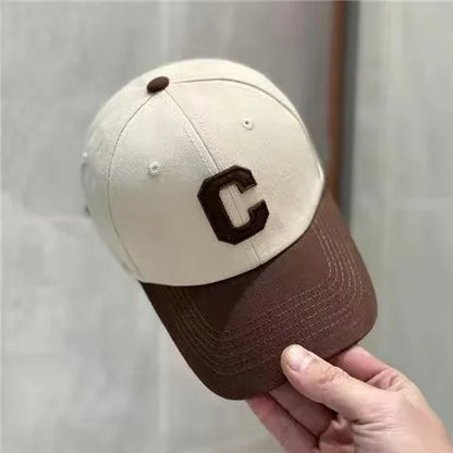 Letter C Baseball Cap for Women and Men Hat  Summer Sun Hats Outdoor Sports Travels Baseball Hat Adjustable