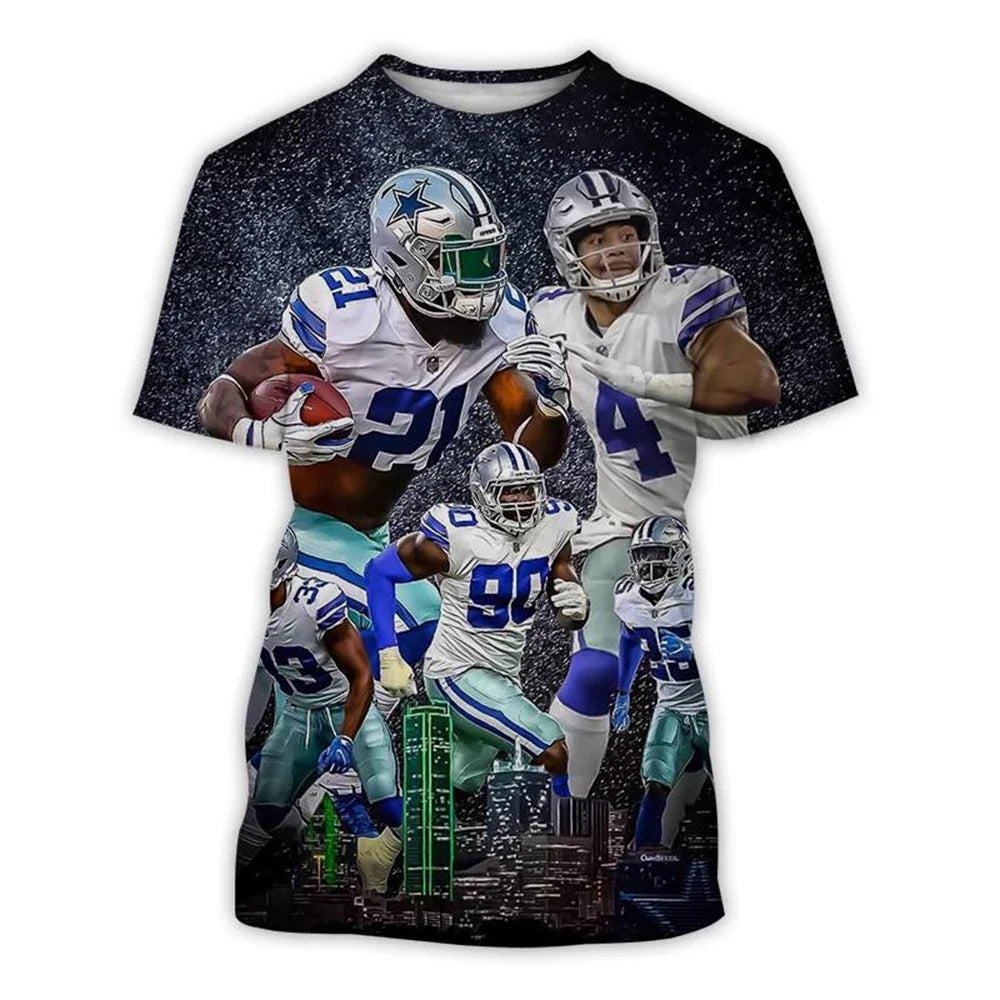 Summer fashion trend 3D printed men's short sleeved T-shirt personalized hip-hop comfortable round neck T-shirt sports top