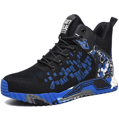 Work Safety Boots Men Work Shoes Steel Toe Safety Shoes Men lightweight Indestructible Boots Anti-puncture Work Sneakers Male