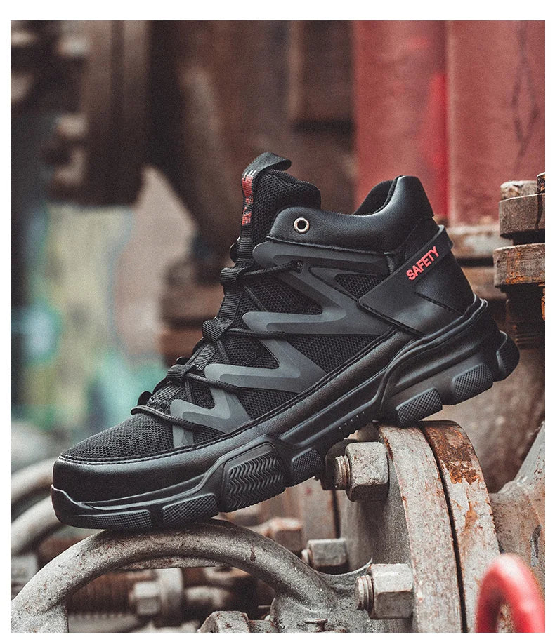 Male Work Boots Indestructible Safety Shoes Men Steel Toe Puncture-Proof Work Sneakers Male Shoes For Adult Work Shoes