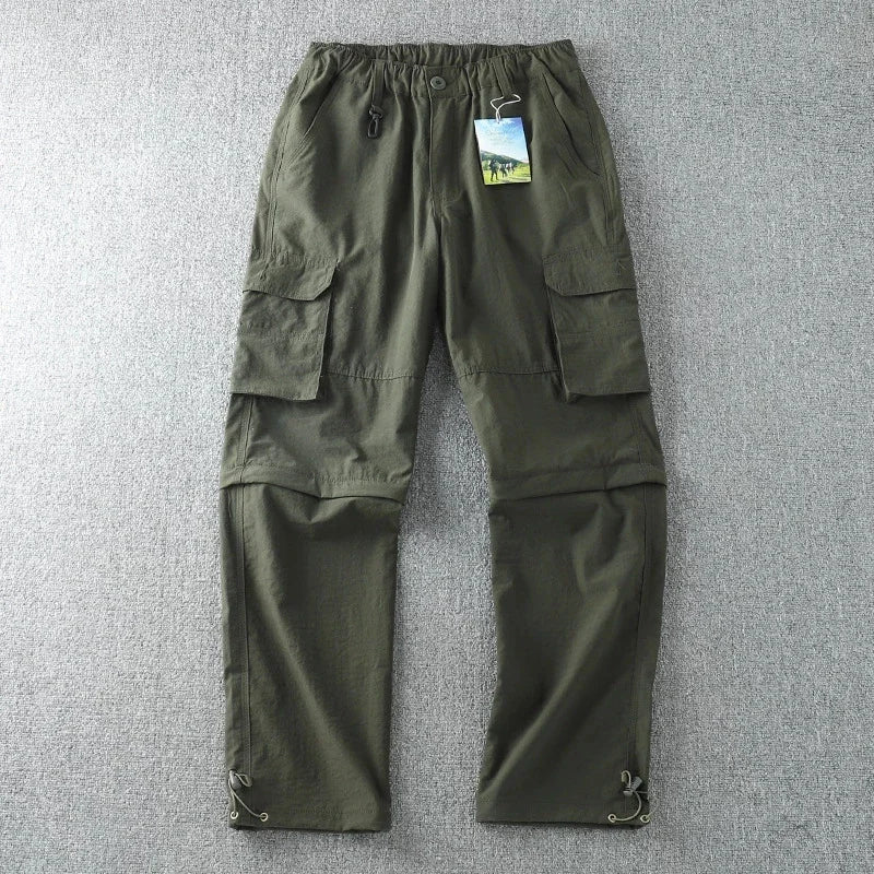 Men Quick-dry Outdoor Pants 2026 Spring Summer Thin Double-used Loose Pants Hiking Shorts Travel Climbing Fishing Trousers Women