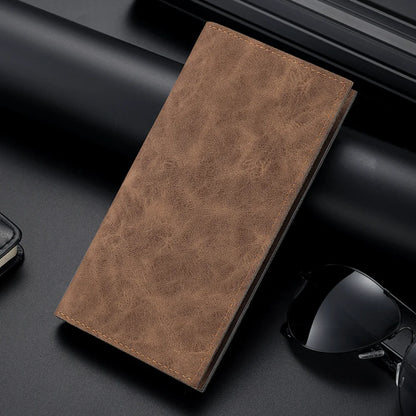 Vintage Long Section Soft PU Wallet For Men Bags Slim Purse Male Simple Purses Casual Business Money Coin Credit Cards Holders